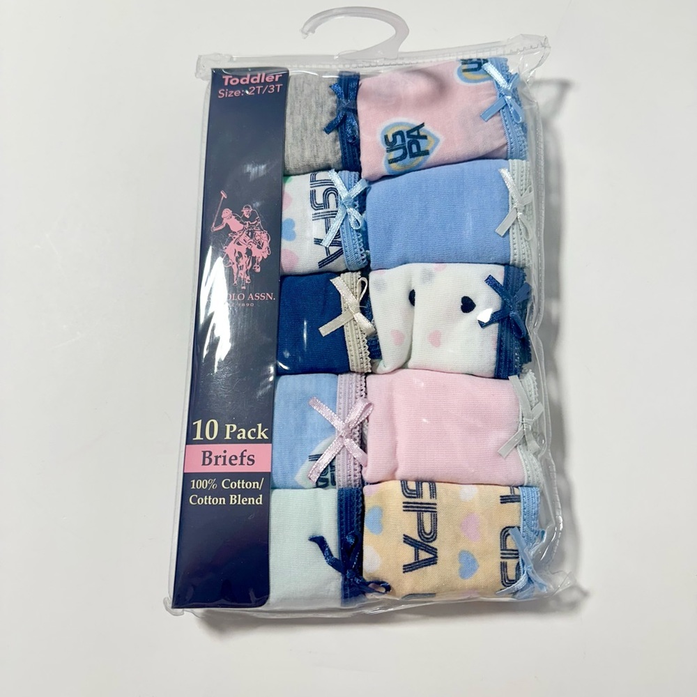 U.S POLO ASSN - 10 Pack Briefs ( Toddler 2T/3T)